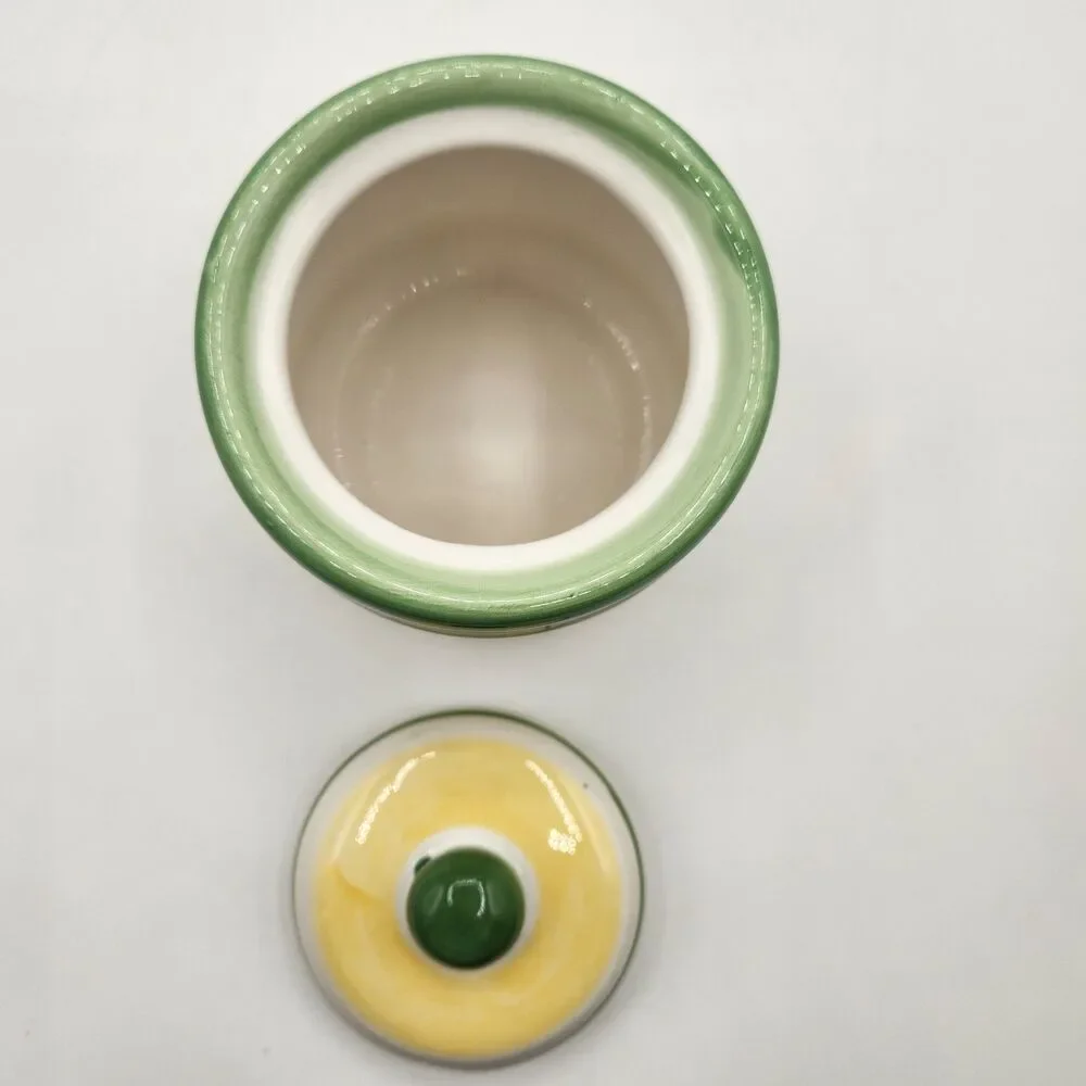 Royal Norfolk Tea Set 4 Pc Green Yellow Rose Tea Pot Sugar Creamer Napkin Holder